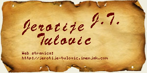 Jerotije Tulović vizit kartica